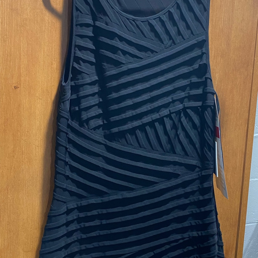 Calvin Klein Black Asymmetrical Sheath Dress Sleeveless